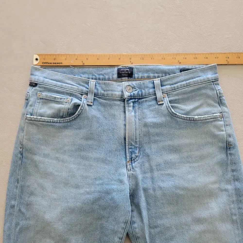 Citizens of Humanity Gage Classic Straight Jeans Mens 33 Light Wash Stretch USA